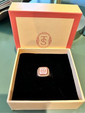 Taylor Swift Pink and Gold Enamel Signet Ring